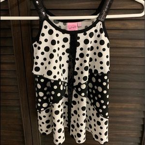 Lipstick girls black and white blouse top